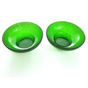 Vintage Hoosier Glass Green Ribbed Bowl 4064 Candy Dish Centerpiece 6.5"